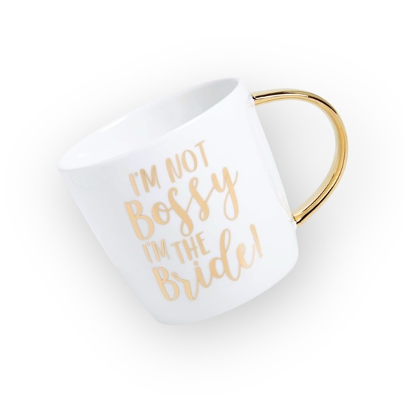 new Bride Boss Coffee Mug ✶ Gold Handle ✶ Gold Foil Script ✶ Ceramic White ✶ - Picture 2 of 10